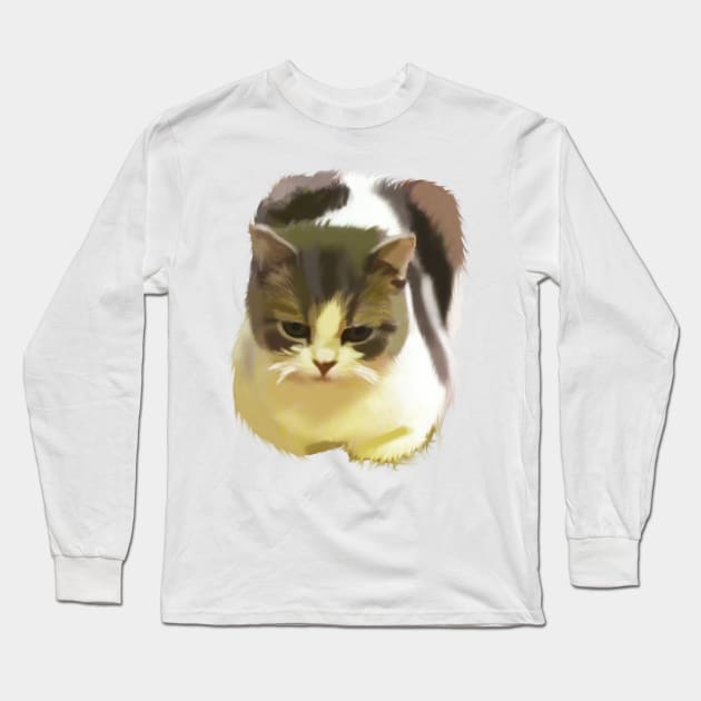 Sitting bread loaf meme funny cat Long Sleeve T-Shirt by therustyart